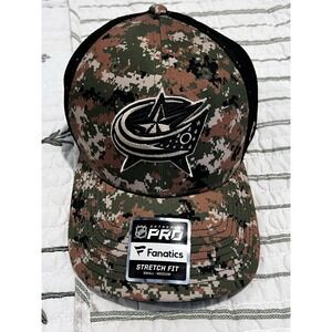 Fanatics NHL Blue Jackets Mesh Stretch Fit Small-medium Black And Camo‎